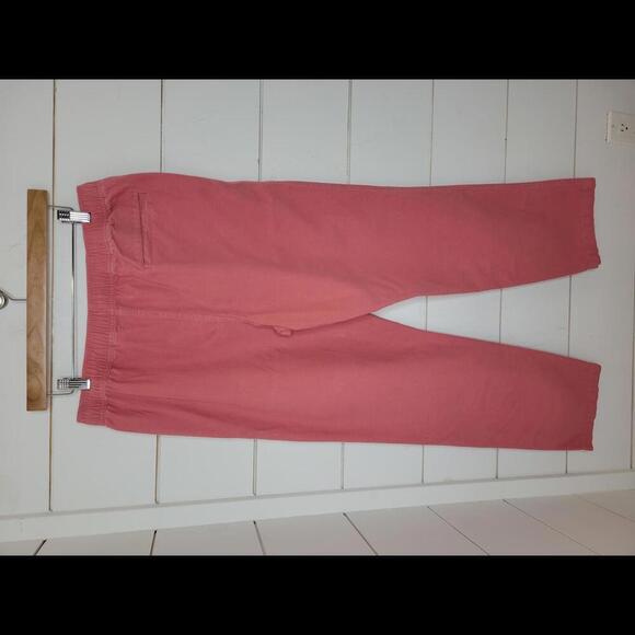 J Crew medium pink cotton drawstring pants. Heavyweight flannel feel. - Picture 2 of 4